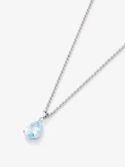 925 silver pendant with pear-cut sky blue topaz